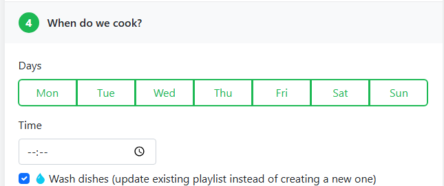 Set schedule